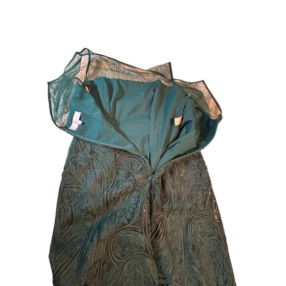 Mikael Aghal Green Sequin and Tulle Dress - Size 12 - Picture 9 of 13